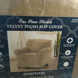 Velvet plush slip cover